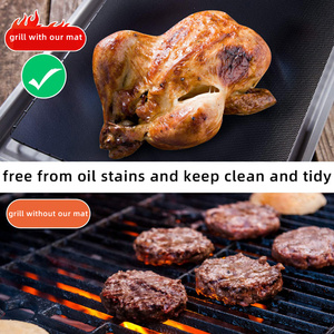 Tapis <span class=keywords><strong>de</strong></span> cuisson antiadhésif <span class=keywords><strong>pour</strong></span> <span class=keywords><strong>barbecue</strong></span>, plaque <span class=keywords><strong>de</strong></span> cuisson réutilisable en PTFE <span class=keywords><strong>pour</strong></span> grillades en extérieur et cuisson au four - Product Image 4