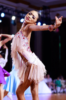 Robe de danse latine Vennystyle en Spandex/Coton avec franges perlées et strass, tenue de compétition une pièce pour performance de danse de salon