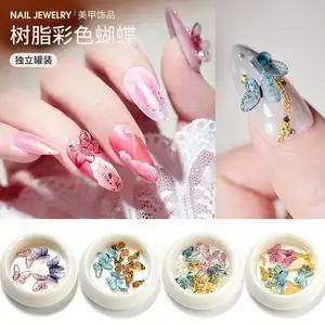 Popolari prodotti di bellezza per unghie in resina farfalla gioielli strass pietre fai da te decorazioni per Nail Art accessori