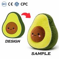 OEM ODM Avocado Pluche Katoenen Kussen Op Maat Logo Zachte Gevulde Fruit Kussen Kawaii Kinder Verjaardag Feest Decoratie Souvenir