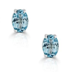 ต่างหูเงินแท้ S925 ประดับพลอยบลูโทแพซทรงรี ดีไซน์กรงเล็บเล็กๆ รุ่นใหม่ คอลเลคชั่นใหม่ เครื่องประดับสำหรับผู้หญิง - Product Image 1