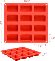 Moule à brownies, cupcakes et muffins en silicone SILIKOLOVE Factory, 12 cavités, antiadhésif, sans BPA, certifié LFGB, platine, pour la cuisson de gâteaux