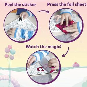Kits d'activités créatives amusants : Scènes étonnantes d'animaux, livre de coloriage par autocollants, kit d'art en feuille d'aluminium pour enfants - Product Image 3