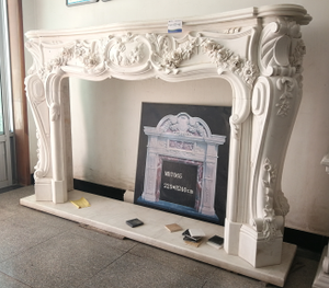 Customized Marble Fireplace Modern Hand Carved Luxury White Jade Marble Fireplace Mantel Marble Fireplace Surround - Product Image 3