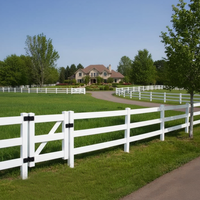Clôture pour chevaux en PVC blanc à 3 rails, style australien, avec service de modélisation 3D, poteau en vinyle pour enclos de ferme (1,2 m H x 2,4 m L)
