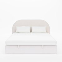 Dernier modèle Design Queen Size Soft Boucle Fabric avec Gas Lifting Bon prix Cadre de lit pouf moderne
