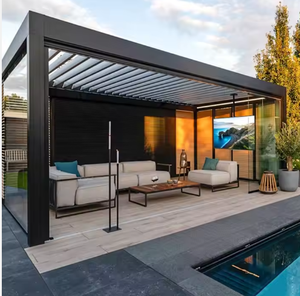 Pérgola de Aluminio para Patio, Techo Bioclimático con Rejillas, Impermeable, Parasol para Jardín, <span class=keywords><strong>Terraza</strong></span> junto a la Piscina, para Uso en Exteriores - Product Image 4