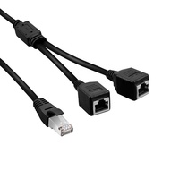 Cable Divisor de Extensión Ethernet RJ45, 1 Macho a 2 Hembras, Convertidor de Cable LAN RJ45