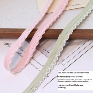 Cinta de encaje de 1 cm, cinta de ribete de poliéster y algodón, tira de borde DIY, accesorios hechos a mano, material para lazos para el cabello, tela textil para el hogar, costura - Product Image 2