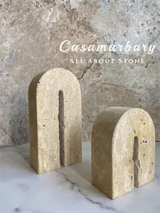 Customize Home Decor Stone Bookends Sculpture Marble Book End