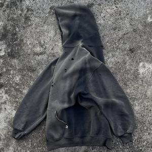 Sudadera tejida de invierno de peso pesado para hombre, <span class=keywords><strong>capucha</strong></span> de gran tamaño con hombros caídos franceses suministrada por ODM, bordado con gráfico 3D forrado Puff - Product Image 3
