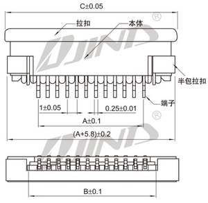 Bán Hot SMD ffc 1.0 mét Pitch Flat <span class=keywords><strong>Flex</strong></span> kết nối <span class=keywords><strong>zif</strong></span> dọc liên hệ với 6/10/12/16/26/40 pin nam/nữ kết nối cho FPC phẳng - Product Image 2