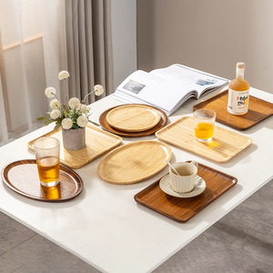 All Bamboo <b>Tea</b> <b>Tray</b> Rectangular Natural Wood Serving <b>Tray</b> For <b>Tea</b> Snacks Japanese Style Wholesale Customizable - Product Image 4