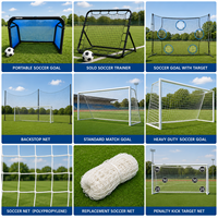 But de football pour entraînement, pour 11, 7 ou 5 joueurs - Blanc, fabriqué en Chine, maille hexagonale sans nœuds en polyester, personnalisable
