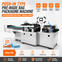Machine d'emballage automatique de sachets préformés à poussée plate pour draps jetables