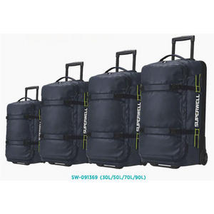 Bolsa de lona con ruedas de viaje al aire libre de <span class=keywords><strong>70L</strong></span> con ruedas, equipaje de carrito deportivo negro grande personalizado para hombres - Product Image 1