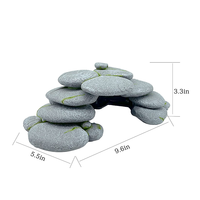 Plateforme de repos pour reptiles en résine, galets empilés, terrasse pour tortues, décoration d'aquarium, cachette pour poissons