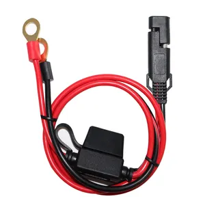 6Ft 16Awg 10A Box Fuse Cable SAE to Eyelet Terminals Connector Quick Disconnect Cable Extension for Battery Solar Panel