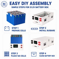 Stock UE - Kit de batterie LiFePO4 empilable horizontalement 16S 48V 314Ah avec BMS intelligent JK 200A V19 - Livraison DDP