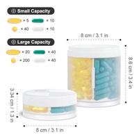 Boîte à pilules portable en plastique PP à 4 compartiments avec logo personnalisé, boîte à médicaments, étui de rangement pour pilules avec couvercle