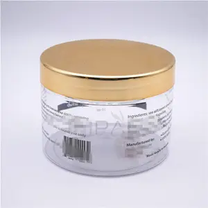 Gold lid cosmetic plastic container for shea butter 300ml butter jar