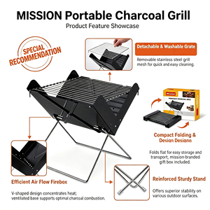 Grill de <span class=keywords><strong>camping</strong></span> pliable en V pour pique-nique en extérieur, installation en une seconde, support stable - Product Image 2