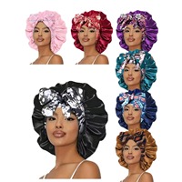 Nouvelle Arrivée Été – Bonnet en Satin Grande Taille avec Ruban Réglable pour Femme Adulte (Vente Transfrontalière)