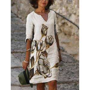 Nuevo Vestido Holgado Vintage con Volantes para Mujer, Estampado Grande, Estilo Bohemio, Casual, Elegante, para Fiesta de Verano - Product Image 6