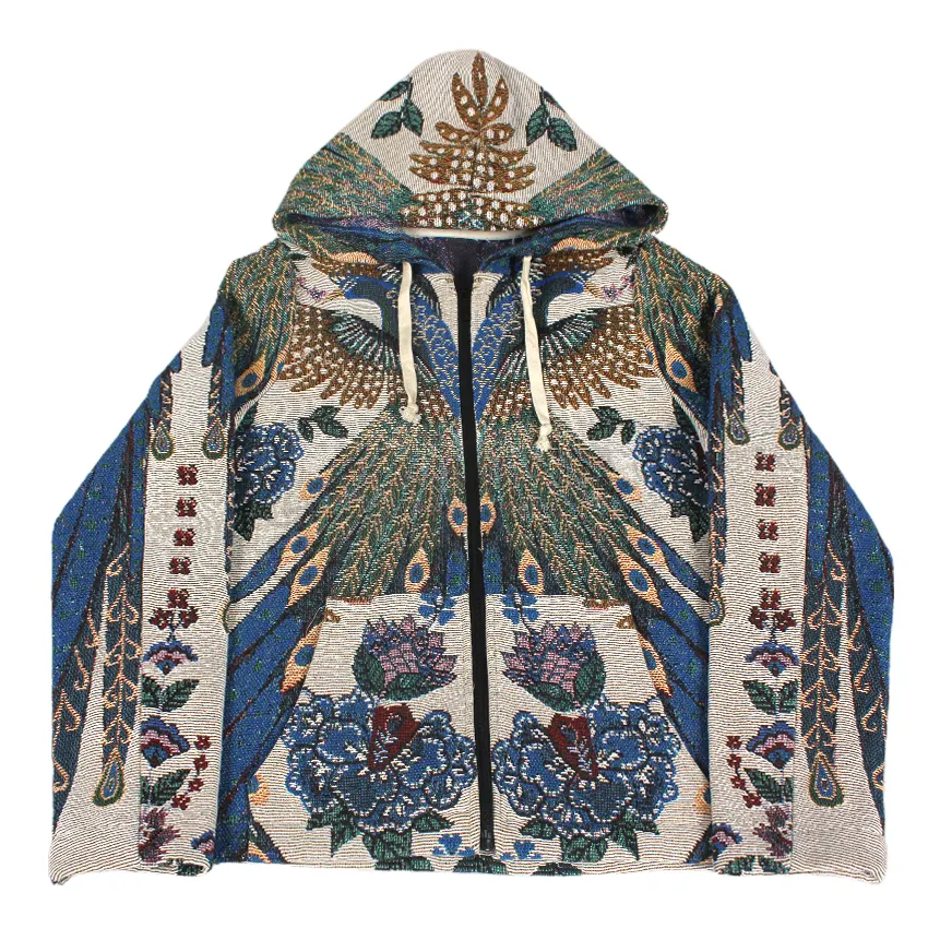 Most Popular In 2024 Eco-friendly Tapestry Jacquard Woven Hoodie Jacket With High Quality Custom