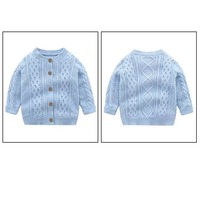 Pulls en tricot pour garçons avec logo personnalisé, motif torsadé, cardigan, ensemble de pulls en coton doux, vente en gros OEM/ODM