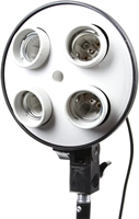 4-in-1 E27 Base Socket Splitter Light Lamp Bulb 4 Head Adapter Holder Umbrella Lighting Bulb Bracket for Photo Studio Softbox