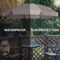 Parasol de terrasse en polyester imperméable UPF50+ avec poteau en acier pour tables de pique-nique, balcons et jardins