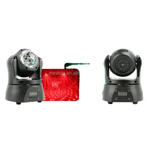 Mini disco testa mobile fascio di fiori tasca laser home party double-side moving head light