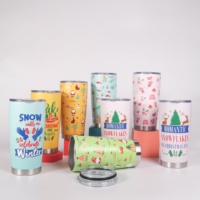 Mug de voyage isotherme en acier inoxydable à double paroi, personnalisable, écologique et durable, avec couvercle numérique, 20oz/30oz, pour Noël