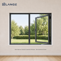 Fenêtre à cadre fin personnalisée LANGE avec écran, double vitrage, protection contre les ouragans, fenêtre ultra-fine OEM pour la maison et le logement
