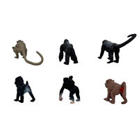 Ensemble de figurines de gorilles en PVC, mini- Singe réaliste, modèle de collection sur le thème de la jungle, décoration pour exposition