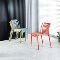 Ensemble de chaises de salle à manger d'extérieur avec dossier, empilables, en plastique, design moderne, mobilier de maison pour balcon, salon, salons de thé