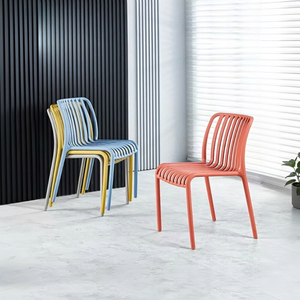 Set di Sedie da Esterno per Patio con Schienale, Impilabili, <span class=keywords><strong>in</strong></span> <span class=keywords><strong>Plastica</strong></span>, Design Moderno, Arredamento per Casa, Balcone, Soggiorno, Negozi di Tè e Caffè - Product Image 5