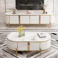 Meuble TV moderne YSS pour salon avec cadre en titane, finition brillante, tiroir en bois massif et plateau effet marbre