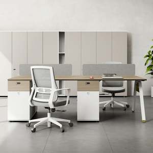 Mobilier commercial Vente en gros Table de personnel de bureau en bois Poste de travail modulaire Bureau pour espace de travail - Product Image 3