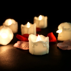 Amber <strong>LED</strong> Candles, Flameless <strong>Tea</strong> <strong>Lights</strong> - 12pcs/box SNL094 Stick 2 * CR2032 Button Cell Battery, Which Can Be Replaced 1 Color - Product Image 5