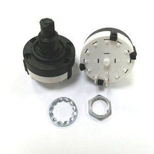 Interrupteur rotatif multiposition haute puissance 26 mm à axe isolé en métal et plastique, 1, 2, 3 ou 4 pôles, pour appareils électroménagers - Product Image 1