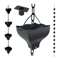 Chaîne de pluie métallique 12 tasses pour gouttière, décoration de jardin, remplacement fonctionnel et décoratif de la gouttière de descente pour usage extérieur