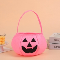Panier à bonbons en tissu non tissé pour enfants, sac à bonbons portable, motif citrouille, fantôme, chauve-souris, panier cadeau en feutre pour l'intérieur