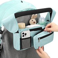 Organisateur de poussette avec porte-gobelet, sangles antidérapantes, sac pour téléphone, accessoires pour poussette pour animaux de compagnie