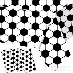 Football Themed <b>Tablecloth</b> <b>Black</b> And White 137x274 Cm Plastic Digital Printing Party Decoration Set For Football Gathering - Product Image 2