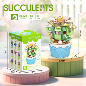 ตัวต่อดอกไม้กระถางจิ๋ว DIY ชุดตัวต่อพืชประดับตกแต่งน่ารัก รุ่น S0005-0006 - Product Image 3