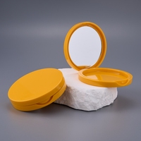 Boîte de rangement ronde personnalisée en gros pour poudre compacte colorée avec miroir, boîte à cils circulaire à 1 couche