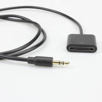 Cable adaptador de audio premium de 30 pines hembra a 3,5mm macho Compatible con iPhone 4/3/4, IPod, iPad 2/sonido Hi-Fi, chapado en oro