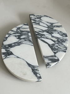 Maniglia per Porta in Marmo Naturale Semicircolare Stile Francese per Ingresso Villa Soggiorno Design Floreale Bianco - Product Image 3